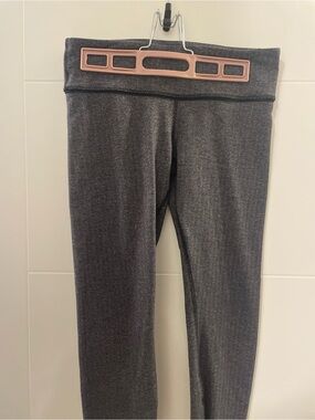 lululemon athletica Girls' Charcoal Gray Fold-Over Waist Leggings